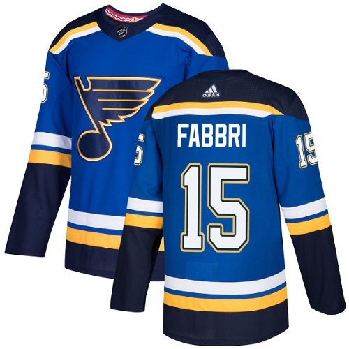 Adidas Men St.Louis Blues 15 Robby Fabbri Blue Home Authentic Stitched NHL Jersey